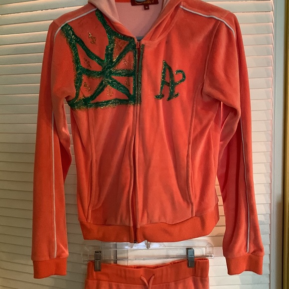 Vintage Crush hand painted hoodie jogging suit - Picture 3 of 9